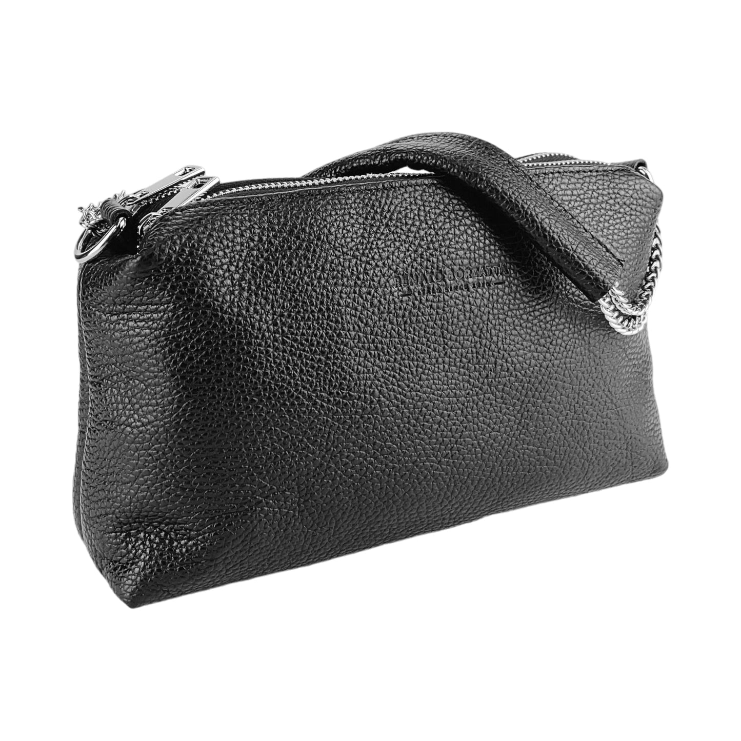 RB1025A  | Borsa Donna a Mano con doppia lampo in Vera Pelle Made in