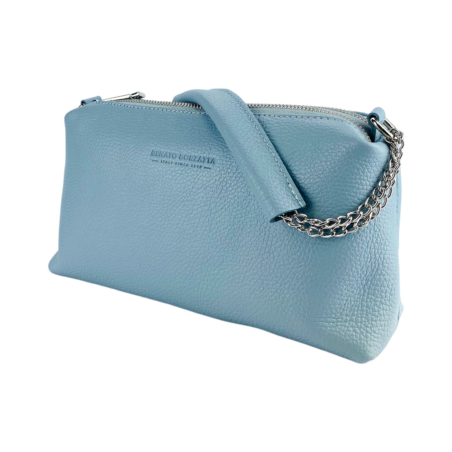 RB1025CL  | Borsa Donna a Mano con doppia lampo in Vera Pelle Made in