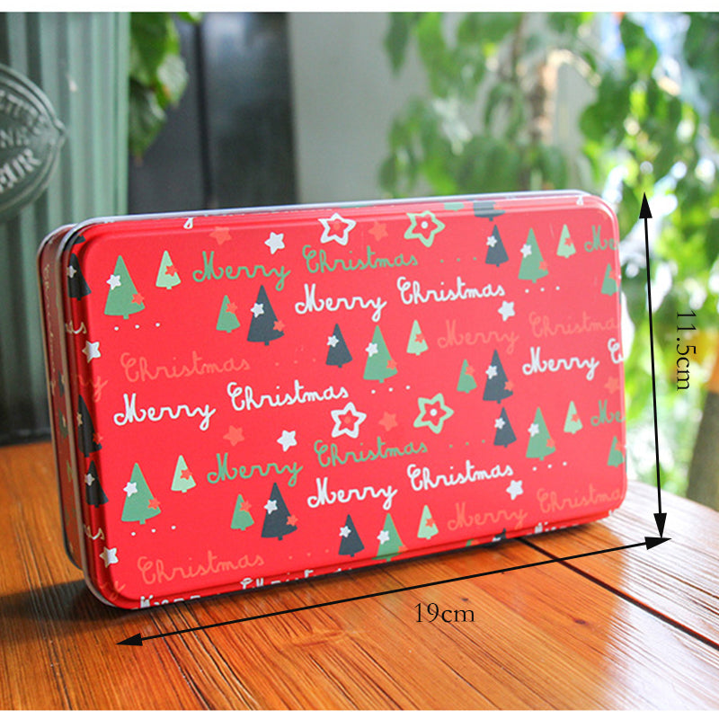 Rectangular Christmas Gift Boxes Candy Biscuit Tin