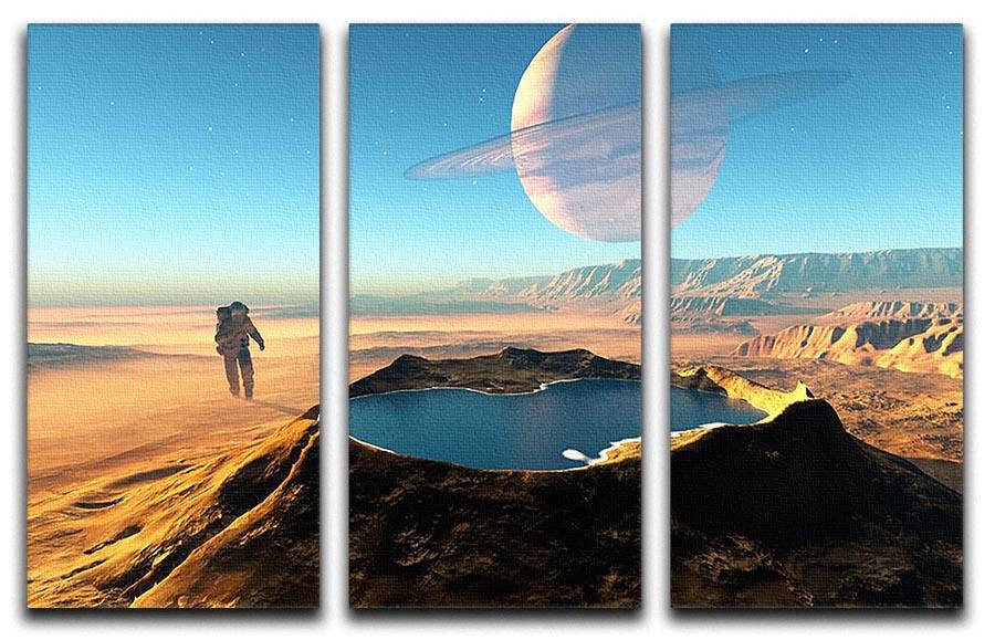 Red Planet Mars Space Walk 3 Split Panel Canvas Print
