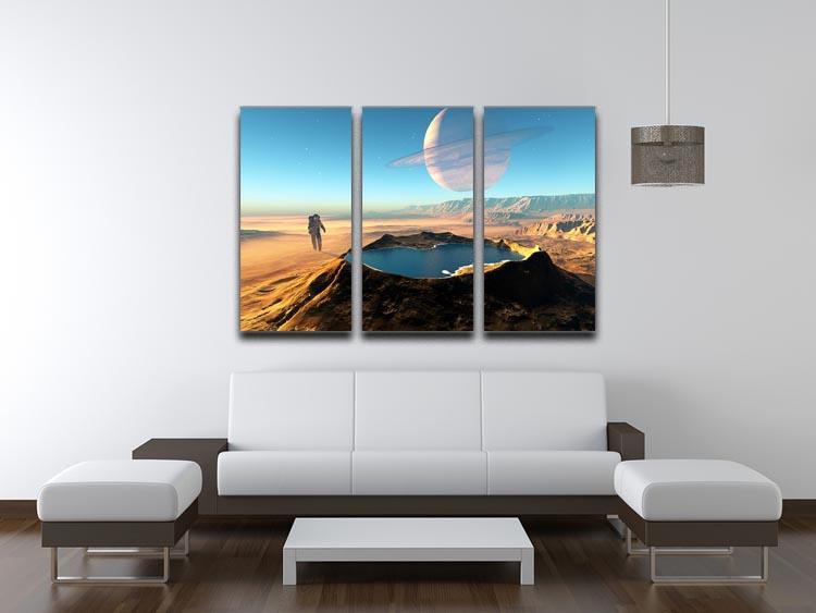 Red Planet Mars Space Walk 3 Split Panel Canvas Print