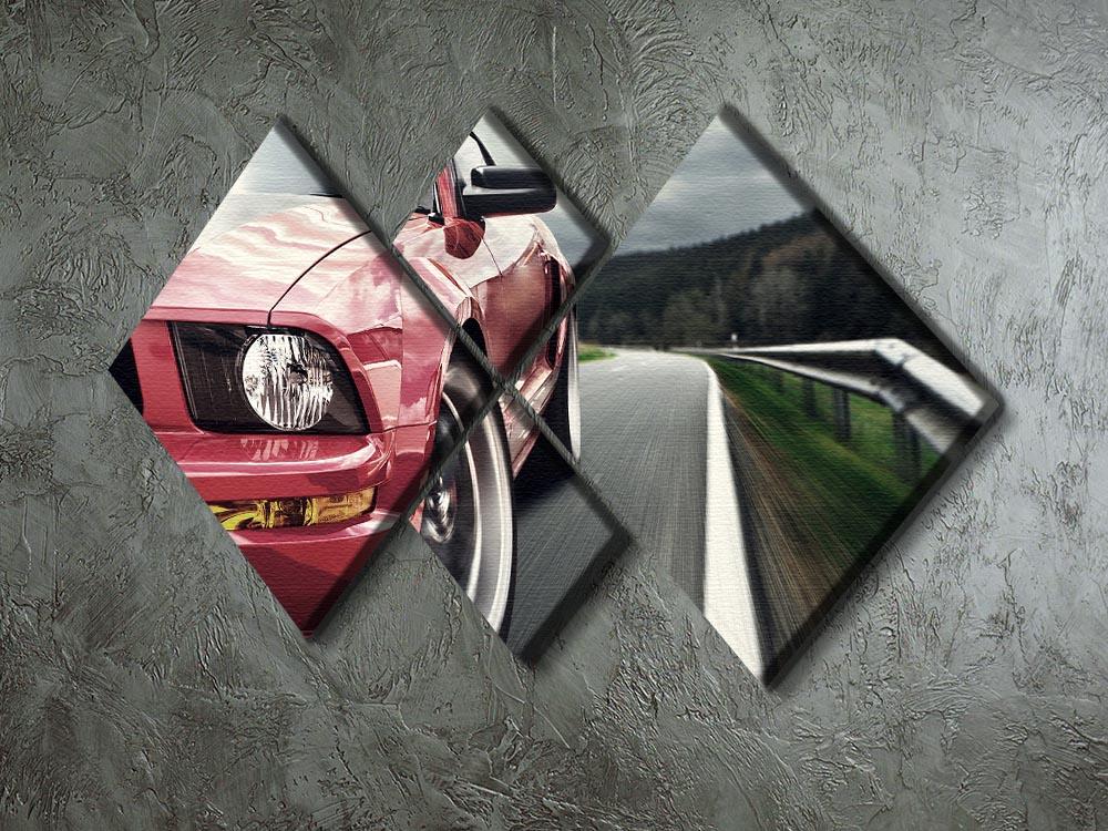 Red sport car 4 Square Multi Panel Canvas