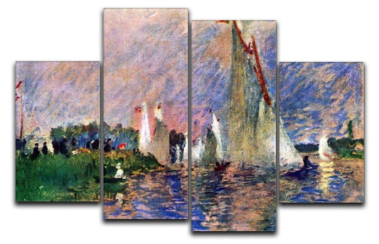 Regatta in Argenteuil by Renoir 4 Split Panel Canvas
