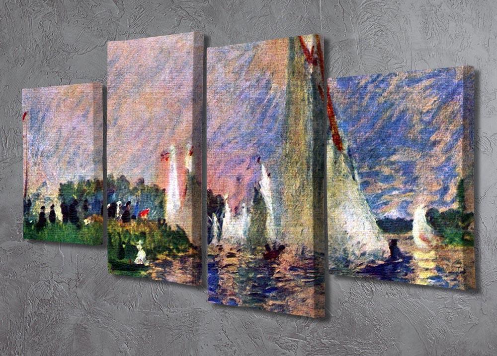 Regatta in Argenteuil by Renoir 4 Split Panel Canvas
