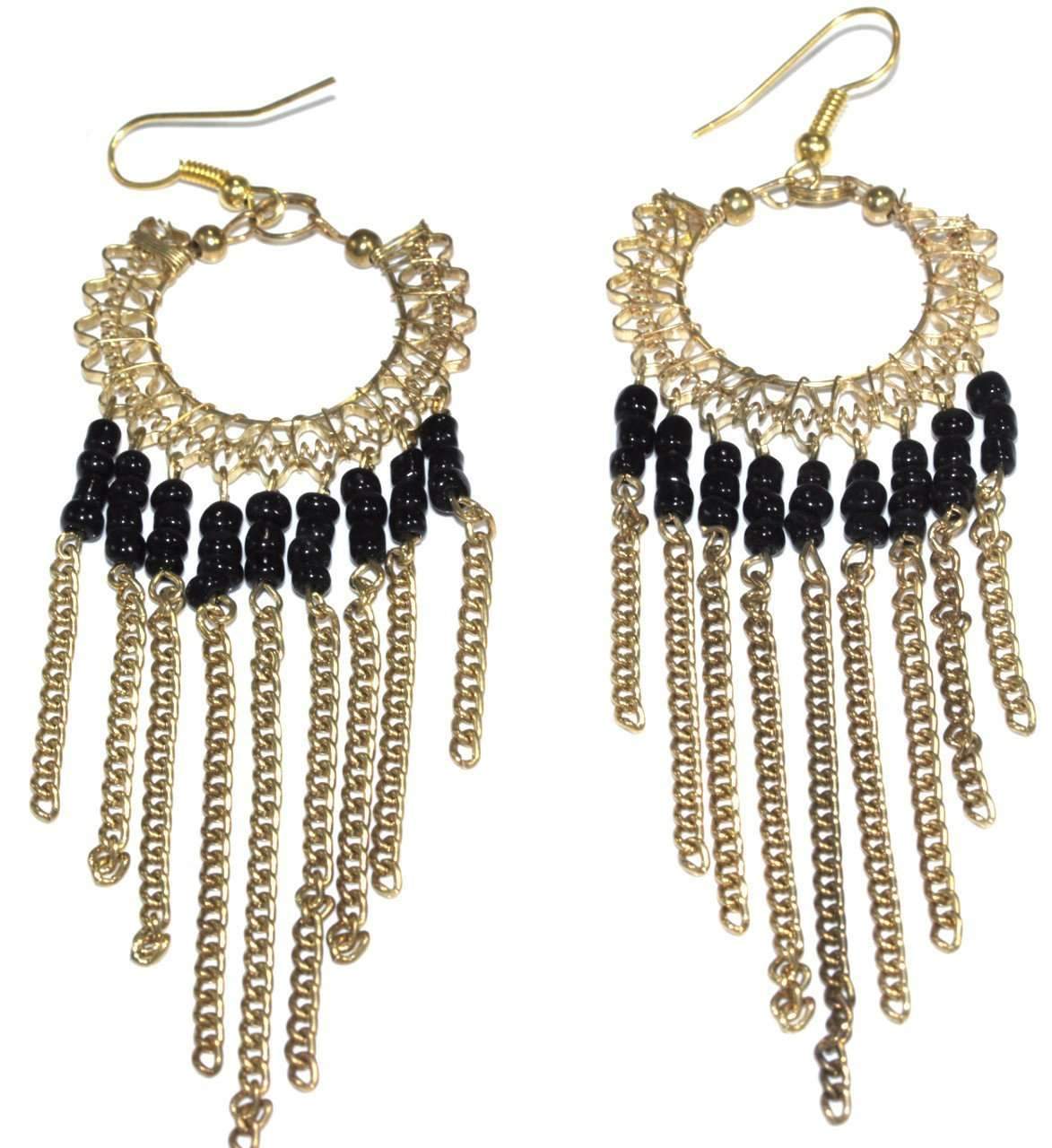 Jaali Chains And Filigree Beaded Earrings