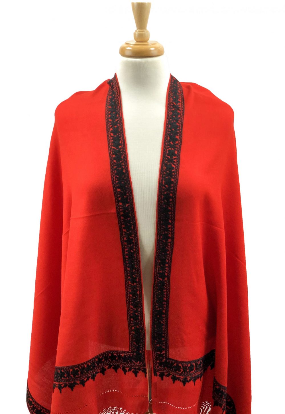 Ruby Red Embroidered Wrap