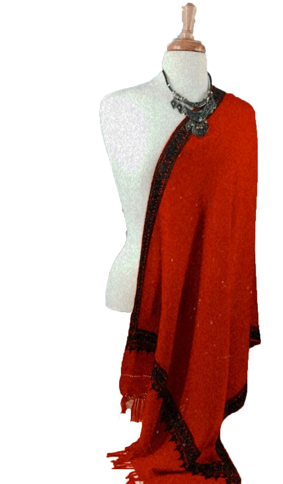 Ruby Red Embroidered Wrap