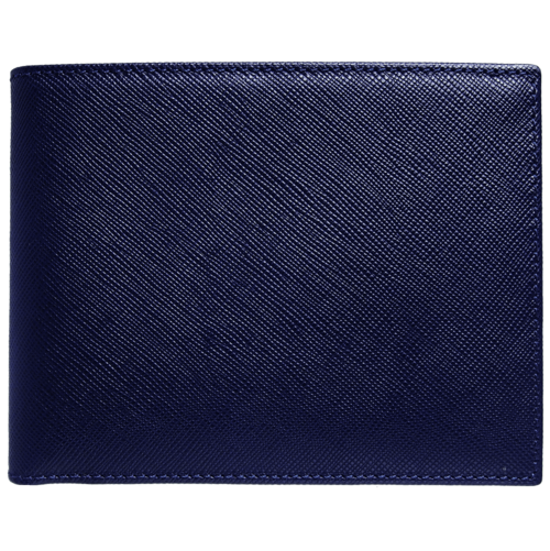 8 Credit Card Saffiano Billfold Navy Blue