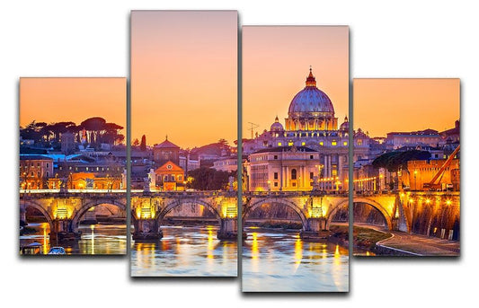 Saint Peter cathedral at night 4 Split Panel Canvas