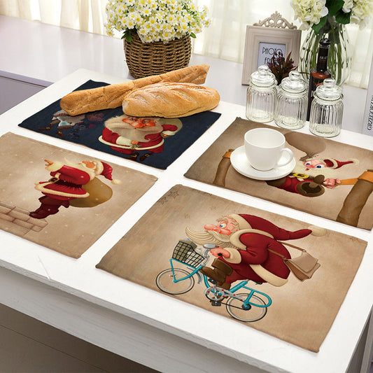 Santa Claus Table Mat Christmas Decoration for