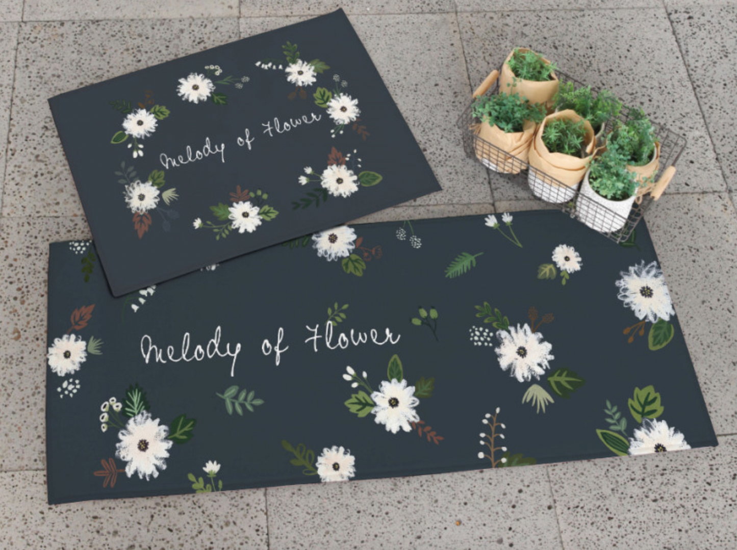 Melody Flower (Floor mat + Kitchen mat)