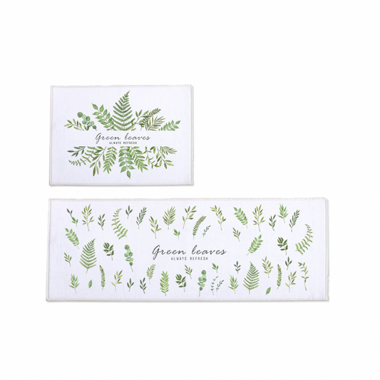Green Leaves (Floor mat + Kitchen mat)