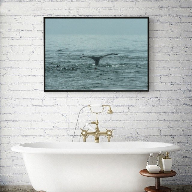 Sea Animal Whale Print Ocean Wall Art Decor ,