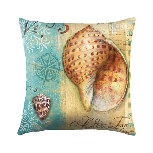 Sea Turtle Printed Cushion Cover Cotton Linen