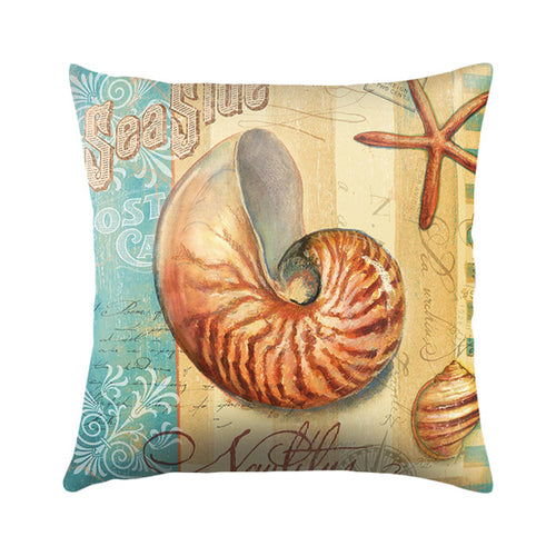 Sea Turtle Printed Cushion Cover Cotton Linen