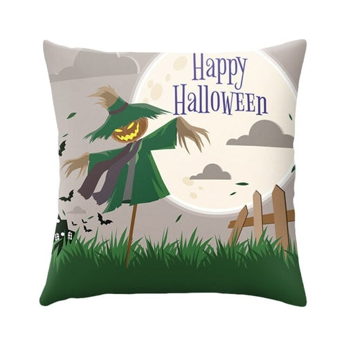Skull Castle Throw Pillowcase Happy Halloween