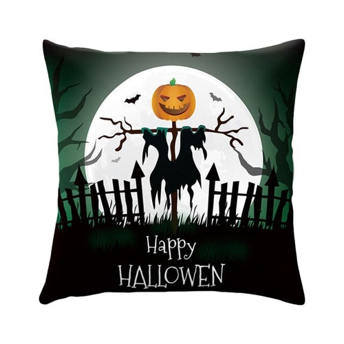 Skull Castle Throw Pillowcase Happy Halloween