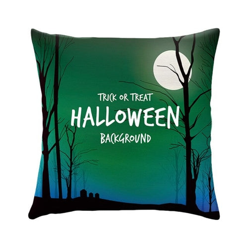 Skull Castle Throw Pillowcase Happy Halloween