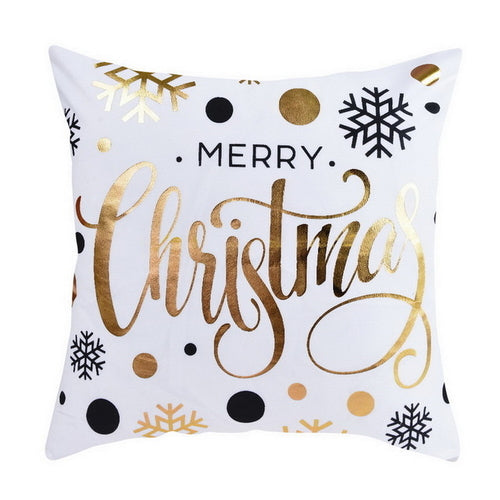 Soft Bronzing Christmas Cushion Cover Gold Printed