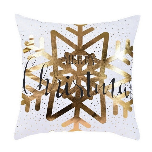 Soft Bronzing Christmas Cushion Cover Gold Printed