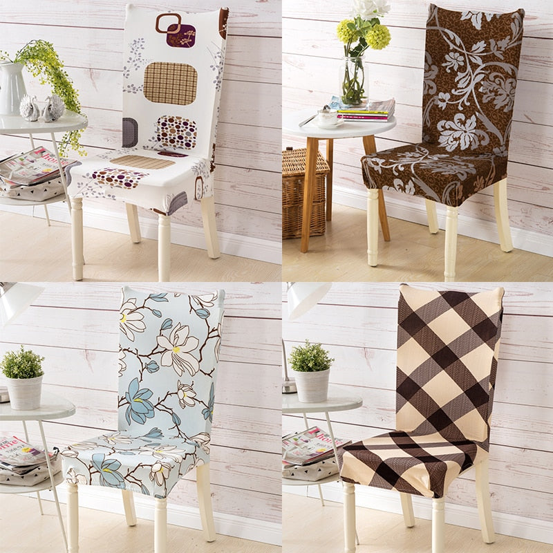 Spandex Elastic Printing Dining Chair Slipcover