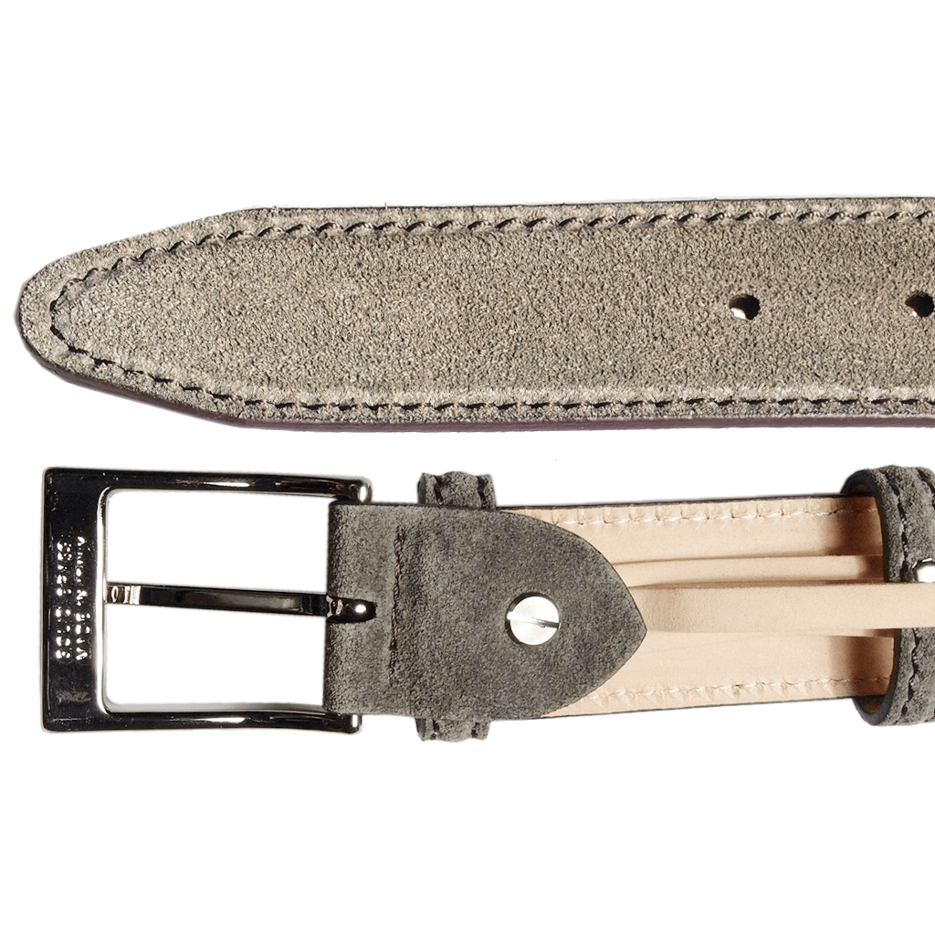 34 mm Lacquered Edge Suede Belt Beaver