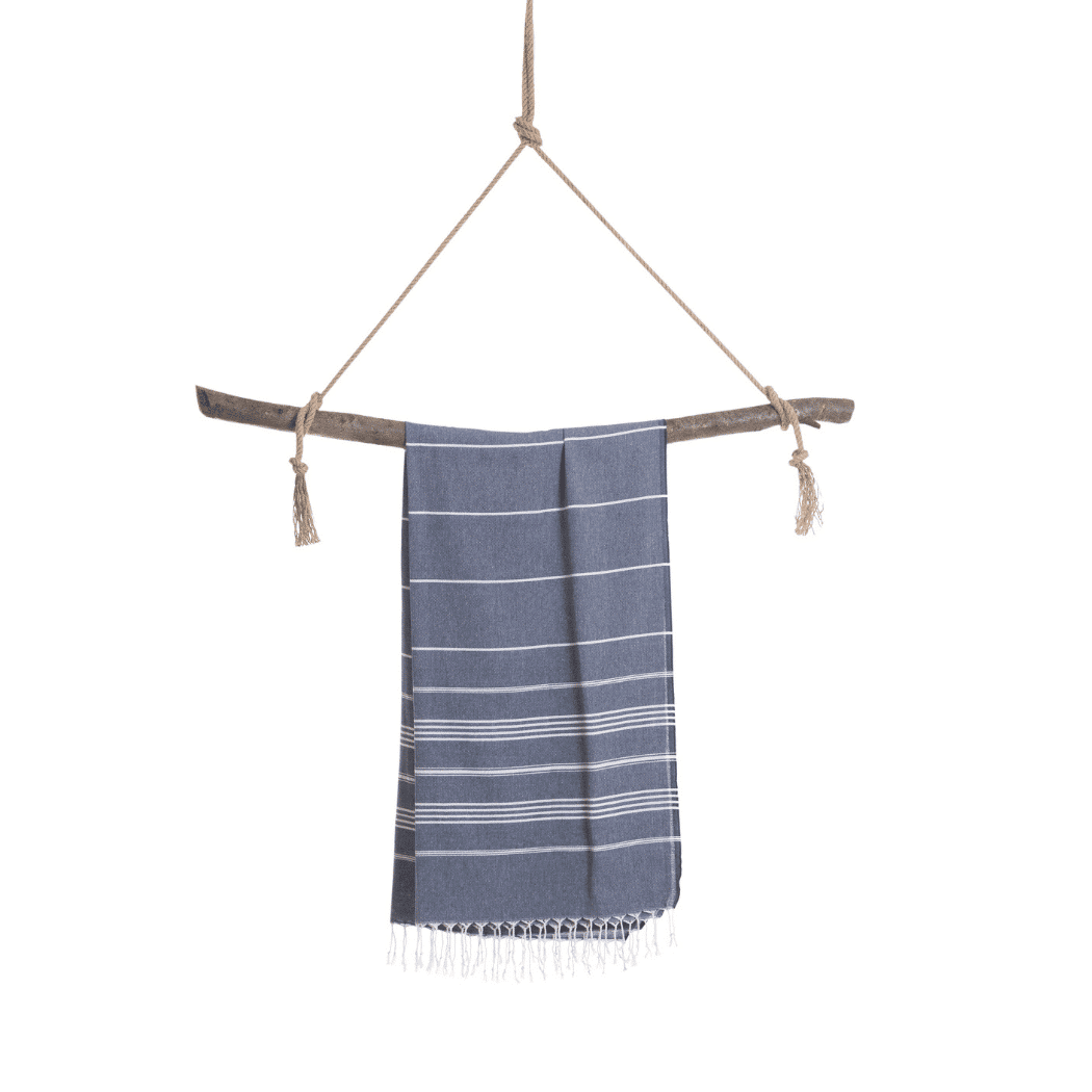 Ipanema Hammam Towel with Recycled Gift Box, Dark Blue