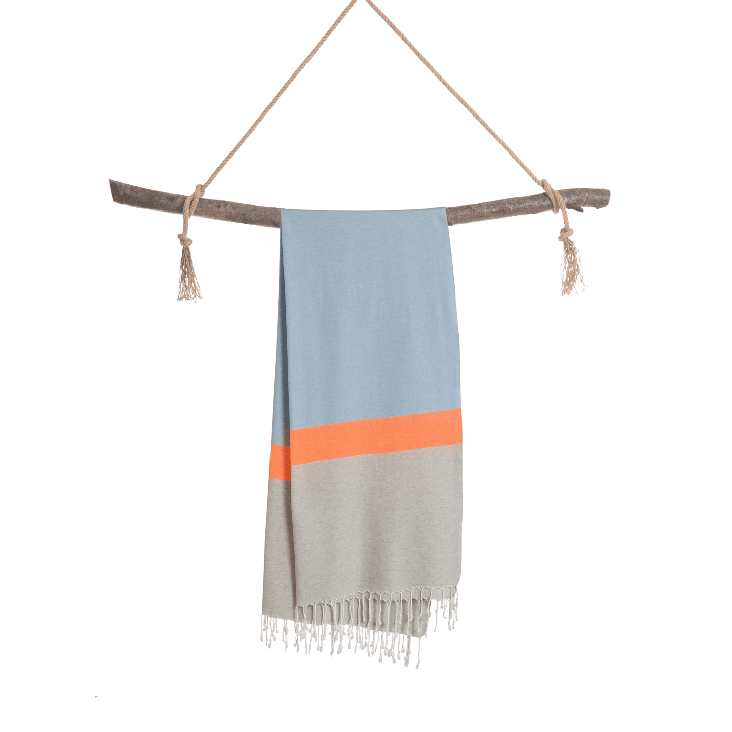 Neon Two-in-One Beach Towel and Bag, Blue, Grey, Recycled Cotton, with