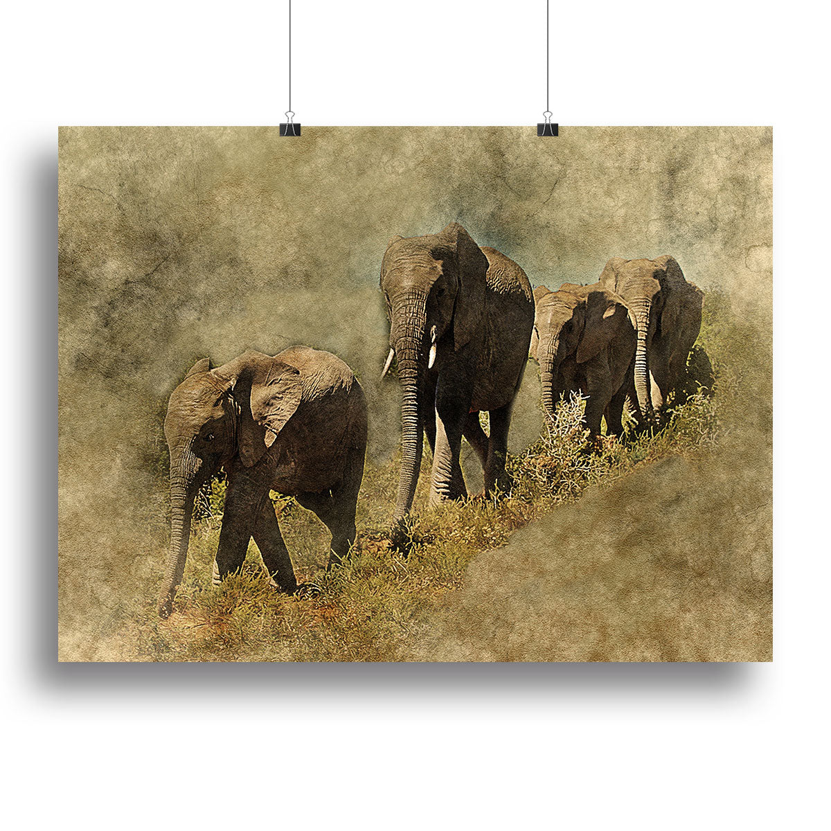 The Elephants March Canvas Print or Poster
