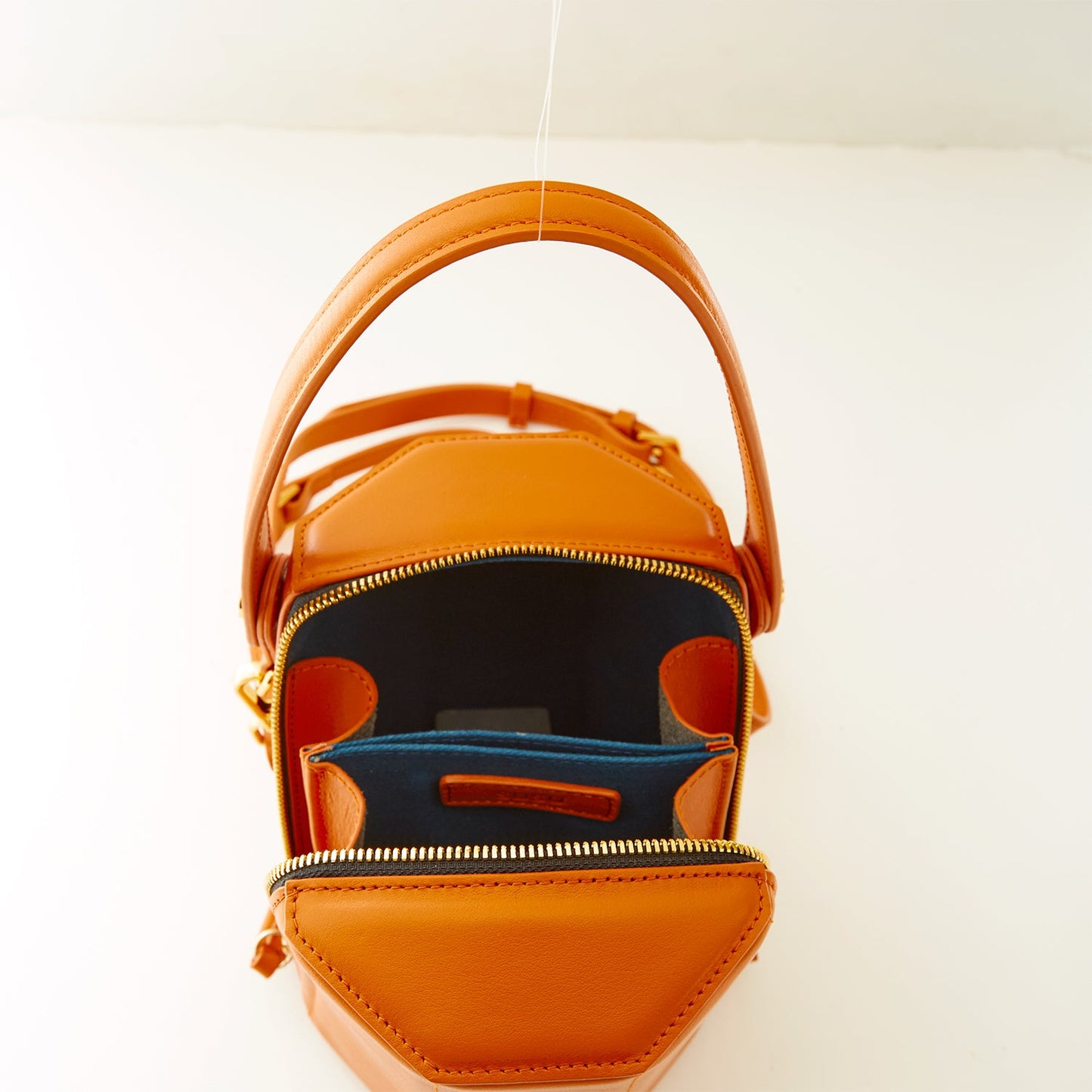 SUSU Leather Bucket Bag  Small Crossbody Orange Purse Women's Handbag