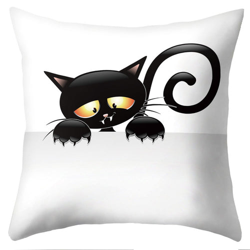 Trick Or Treat/Cat Spider Print Cushion Cover