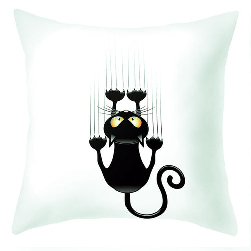 Trick Or Treat/Cat Spider Print Cushion Cover
