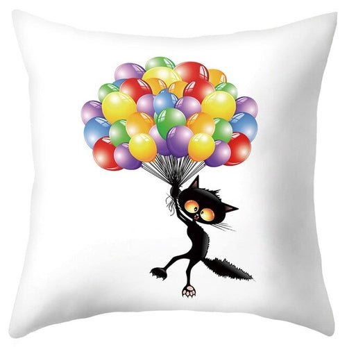 Trick Or Treat/Cat Spider Print Cushion Cover