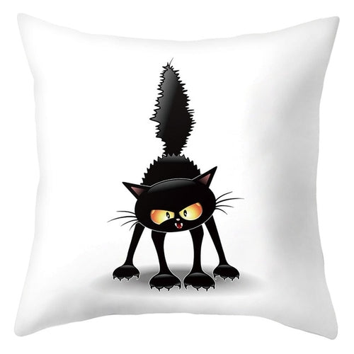 Trick Or Treat/Cat Spider Print Cushion Cover