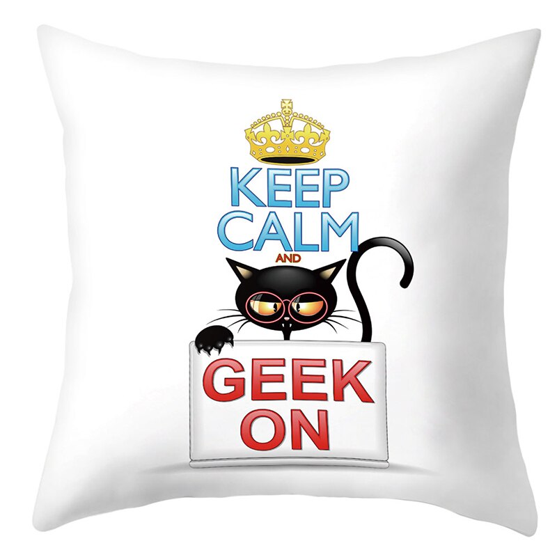 Trick Or Treat/Cat Spider Print Cushion Cover