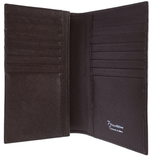 Saffiano Long Envelope Wallet Brown