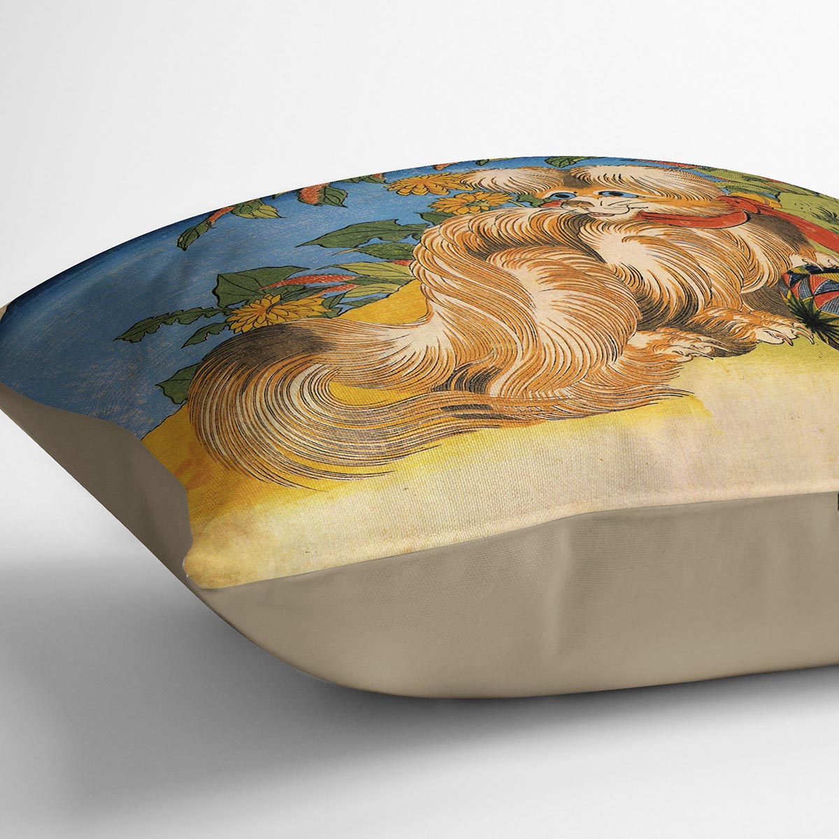 Tschin - the pet dog by Hokusai Cushion