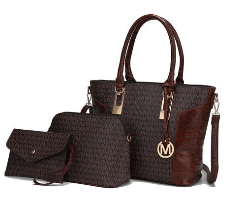 Shonda 3PC Tote with Cosmetic Pouch & Wristlet