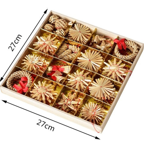 Urijk 11 56Pcs Christmas Handmade Pendant Natural