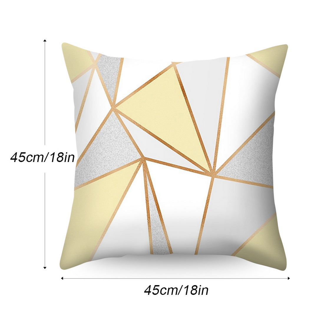 Urijk Yellow Geometric Printed Throw Pillow Case