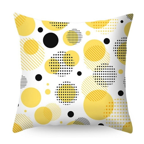 Urijk Yellow Geometric Printed Throw Pillow Case