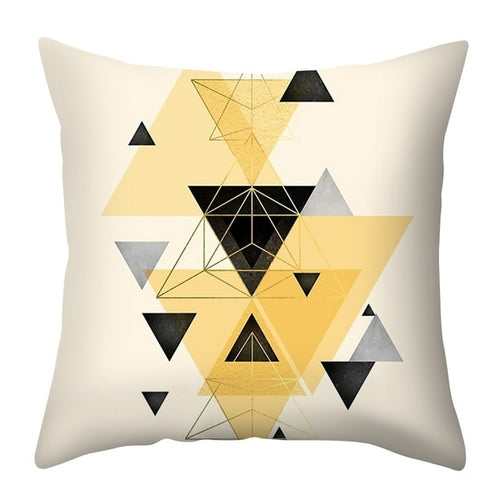 Urijk Yellow Geometric Printed Throw Pillow Case
