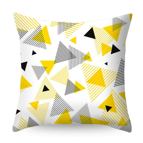 Urijk Yellow Geometric Printed Throw Pillow Case