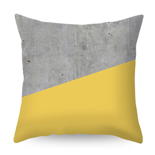 Urijk Yellow Geometric Printed Throw Pillow Case