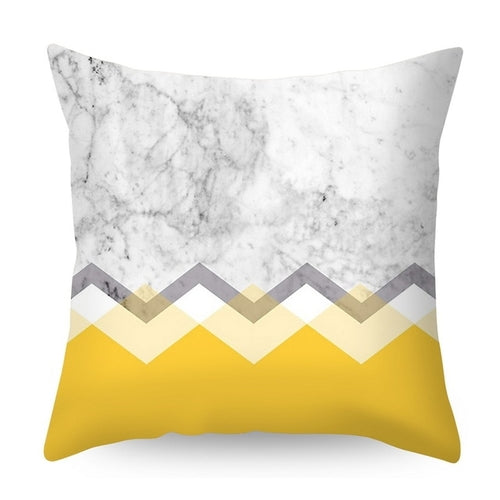 Urijk Yellow Geometric Printed Throw Pillow Case