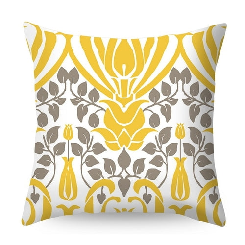 Urijk Yellow Geometric Printed Throw Pillow Case