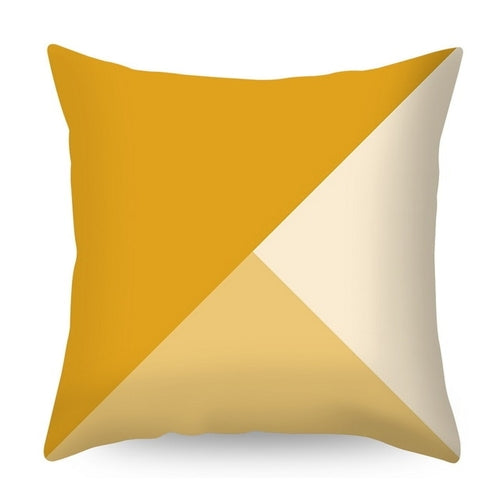 Urijk Yellow Geometric Printed Throw Pillow Case