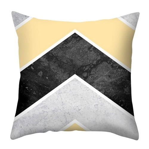Urijk Yellow Geometric Printed Throw Pillow Case