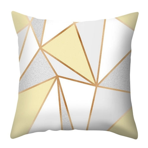 Urijk Yellow Geometric Printed Throw Pillow Case