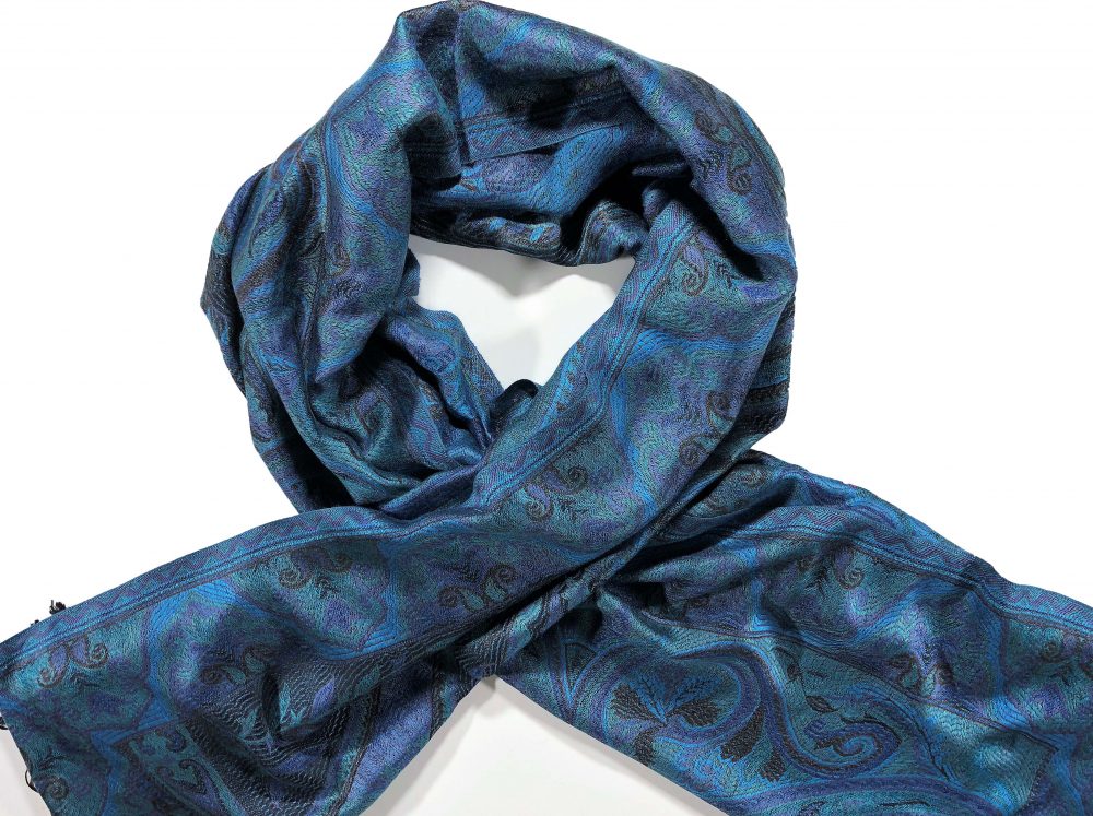 Blue/Green Jamawar Pashmina